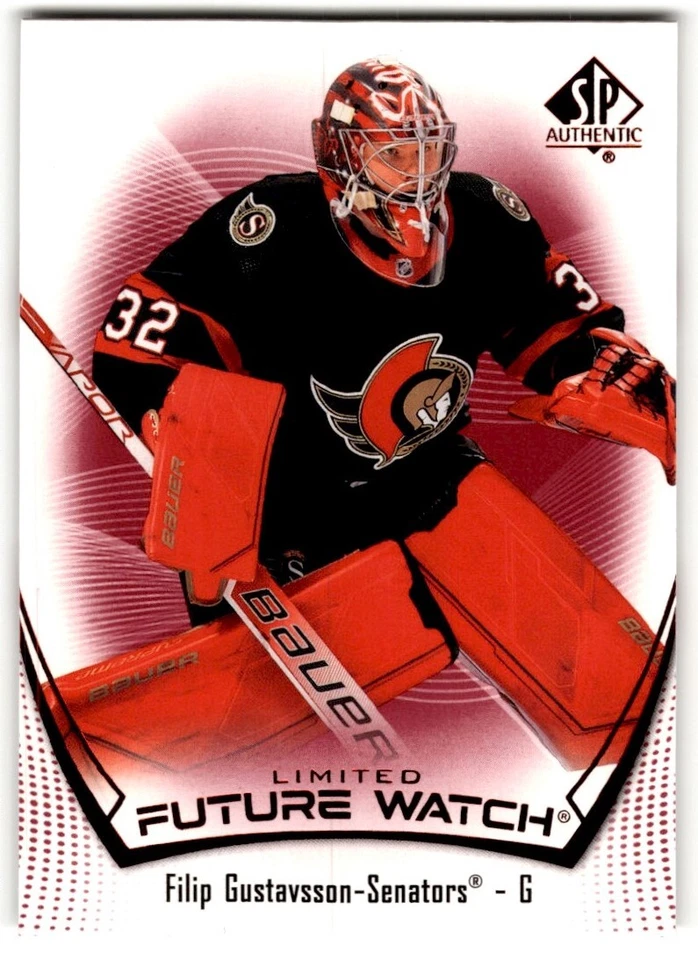 Filip Gustavsson 2021-22 SP Authentic Limited Red Future Watch Rookie #148 - Image 1 of 2