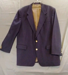 Wool Coat Bill Blass DH Mens No Size Vintage Suit Jacket Blue Euc Very Large RE* - Picture 1 of 15