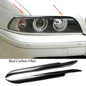 2* Faro de fibra de carbono cubierta para cejas para BMW E39 525 528 530 1997-2003 - Imagen 1 de 10