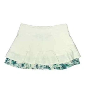 Lija 14" skirt Women's Match Skort Layered Tennis white blue multi sz LARGE - Picture 1 of 6