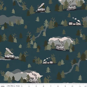 'Round the Mountain Main Midnight Cotton Fabric - Picture 1 of 2
