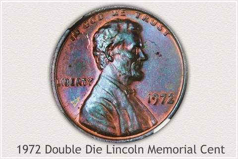 1972 DDO Double Die Obverse Choice/Gem BU RB Lincoln Cent Full Luster, Nice Cover