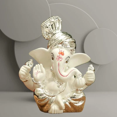 Estatua del Señor Ganesha Dios hindú Ganesh Ídolo Elefante Estatuilla Escultura de latón Foto 1 de 4