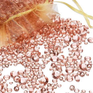 Rose Gold Diamonds Table Acrylic Crystal Scatter Gems for Vase Filler Wedding Bi - Picture 1 of 7