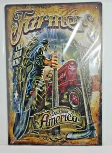 Insegna in metallo Farmers Backbone of America 12" x 8" - Foto 1 di 2