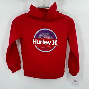 Hurley Boy's Pullover Hoodie Sweatshirt in Red Size 6 NWT Logo - Picture 1 of 5