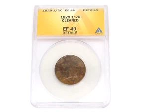 UNITED STATES 1829 1/2 CENT ANACS EF 40 DETAILS ( CLEANED ) GREAT EYE APPEAL* - Picture 1 of 7