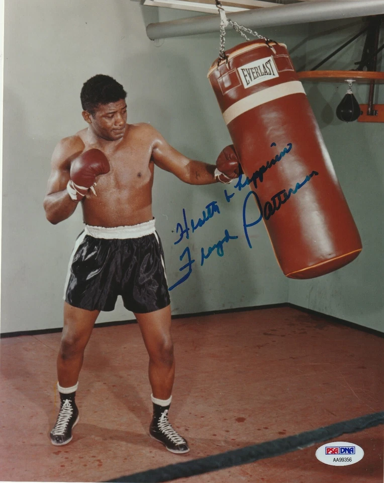 FLOYD PATTERSON Signed 8x10 PHOTO w/ PSA COA & Inscription - Image 1 of 1