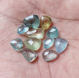 Both Side Rose Cut Briolette Natural Aquamarine 11 Piece - Picture 1 of 8