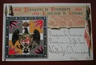 CARTOLINA 5° REGGIMENTO CAVALLERIA LANCIERI NOVARA AUTOGRAFO ADALBERTO DI SAVOIA