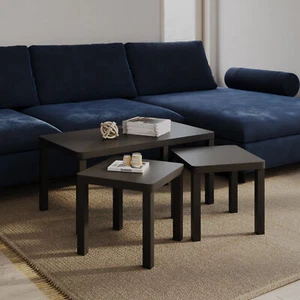 Set of 3 Wooden Nesting Stacking Coffee Side Centre Tables Living Room Furniture - Picture 1 of 26