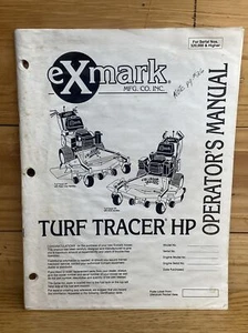 Exmark Turf Tracer HP Mower Parts Manual 24 PAGES #'s 320,000 higher 2001 - Picture 1 of 17