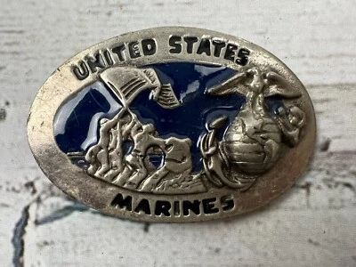 Hebilla de cinturón de metal de peltre elevada águila militar USMC de colección de marines de Estados Unidos Foto 1 de 4
