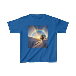 rainbow sunrise brand new day t-shirt blue - Picture 1 of 13