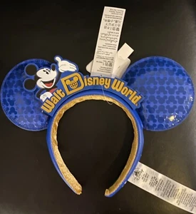 NEW Walt Disney World Mickey Mouse Making Magic Blue PASSHOLDER Ears Headband - Foto 1 di 2