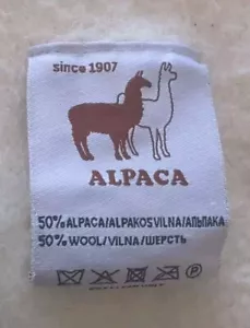 Manta a cuadros de alpaca y lana ALPACA desde 1907 tonos neutros ~44" x 25"  - Imagen 1 de 4