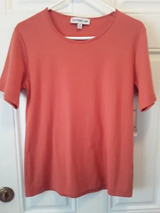 Southern Lady Women's M Tangerine NWT Short Sleeve cotton blend Tee Shirt TR257 - Picture 1 of 4
