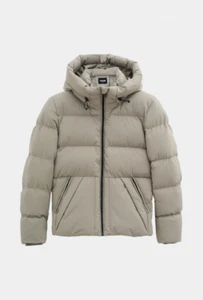 Men's Casual Water Resistant Quilted Padded Bomber Puffer Jacket with Hood - Picture 1 of 11