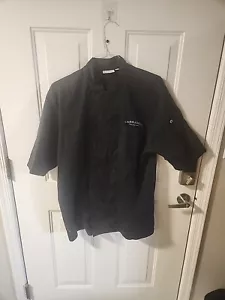 Carrabba's Chef Works Employee Uniform Shirt Black Short Sleeve Size L - Picture 1 of 12