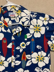Hawaiian Floral Men's Short Sleeve Shirt Floral Surfboard Pattern  Made in USA L - Picture 1 of 7