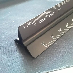 DEZI Aluminum Alloy Triangular Ruler Straight Ruler Architectural Engineering - Picture 1 of 11