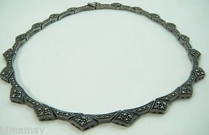 COLLAR DE GARGANTILLA JUDITH JACK ESTERLINA MARCASITA MARCA DIAMANTE - Imagen 1 de 7