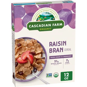 Cascadian Farm Organic Raisin Bran Cereal, Made with Wheat Bran Flakes, 12 oz - Picture 1 of 1
