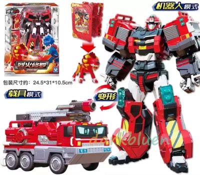 METAL CARDBOT PHOENIX FIRE Fire Engine Lion Card Transforming Robot Card Toy - Image 1 of 4