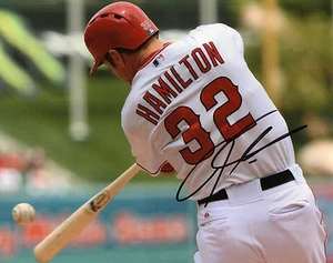 JOSH HAMILTON SIGNED 8X10 BASEBALL PHOTO LOS ANGELES ANGELS MVP RANGERS PROOF - Picture 1 of 2