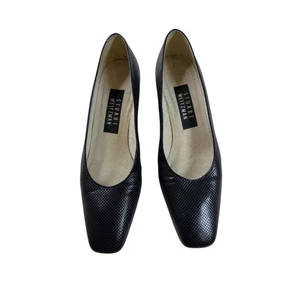Zapatos de salón Stuart Weitzman de cuero negro con tacón ancho para mujer talla 6,5 AA - Imagen 1 de 6