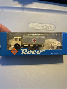 Roco Minitanks 1/87 Modern Steyr 680 Red Cross 4x4 Truck W/Trailer Ho 1318 - Picture 1 of 4
