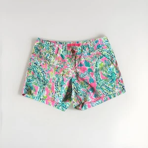Lilly Pulitzer Shorts Größe 0 Preppy Floral rosa blau hell Sommer - Bild 1 von 5