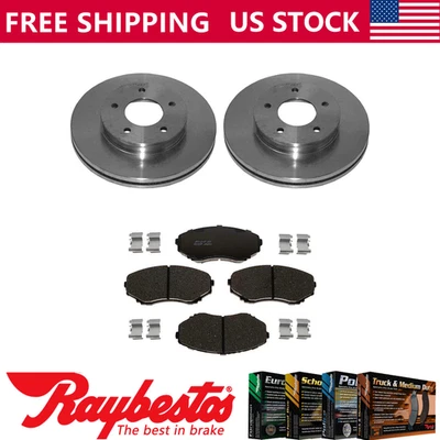 Front Kit Brake Rotors + Ceramic Pads & Hardware For 1996-1998 Mazda MPV - Изображение 1 из 4