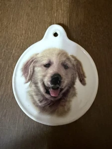 Golden Retriever Hund Ornament Keramik Welpe rund Bild Aufgaben - Bild 1 von 7