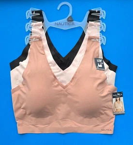 NAUTICA 3 PK BRAS Sz L, XL NT3794 LASER CUT LOUNGE COMFORT SEAMLESS NO SHOW - Picture 1 of 10