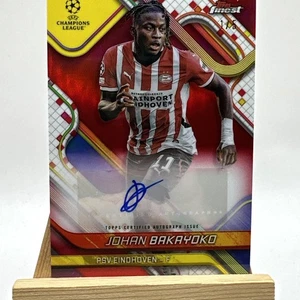 2024-25 Topps Finest UCC Johan Bakayoko RED Refractor Auto 1/5 PSV - Picture 1 of 16