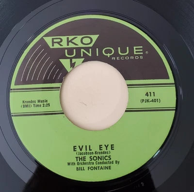 Sonics   EVIL EYE / TRIANGLE LOVE (DOO WOP 45) #411 PLAYS VG++ NO NOISE! - Image 1 of 4