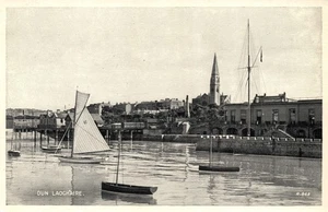 Dun Laoghaire Dublin Ireland Postcard Harbour Pier Sailing Boats Church - Picture 1 of 2