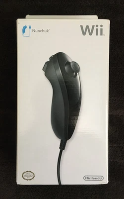 Nunchuk Controller  (Nintendo Wii / Black / Official OEM / Factory Sealed) - Image 1 of 4