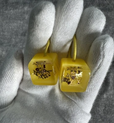 Louis Vuitton Yellow Hair Tie Cube Elastic Accessory for Women Gold Sparkle - Image 1 of 4