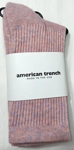 American Trench Unisex Rouge meliert SuperMerinowolle solide Crew-Socken Einheitsgröße NEU - Bild 1 von 2