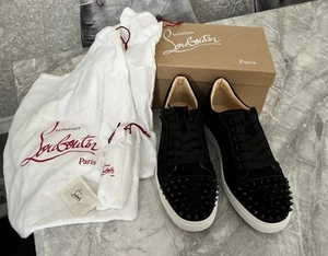 Christian Louboutin Vieira 2 Black Suade Trainers size 6/39 box and dust bags - Imagen 1 de 8
