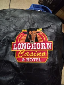 Vintage Echtleder Las Vegas Nevada Longhorn Casino schwarz Lederjacke - Bild 1 von 3