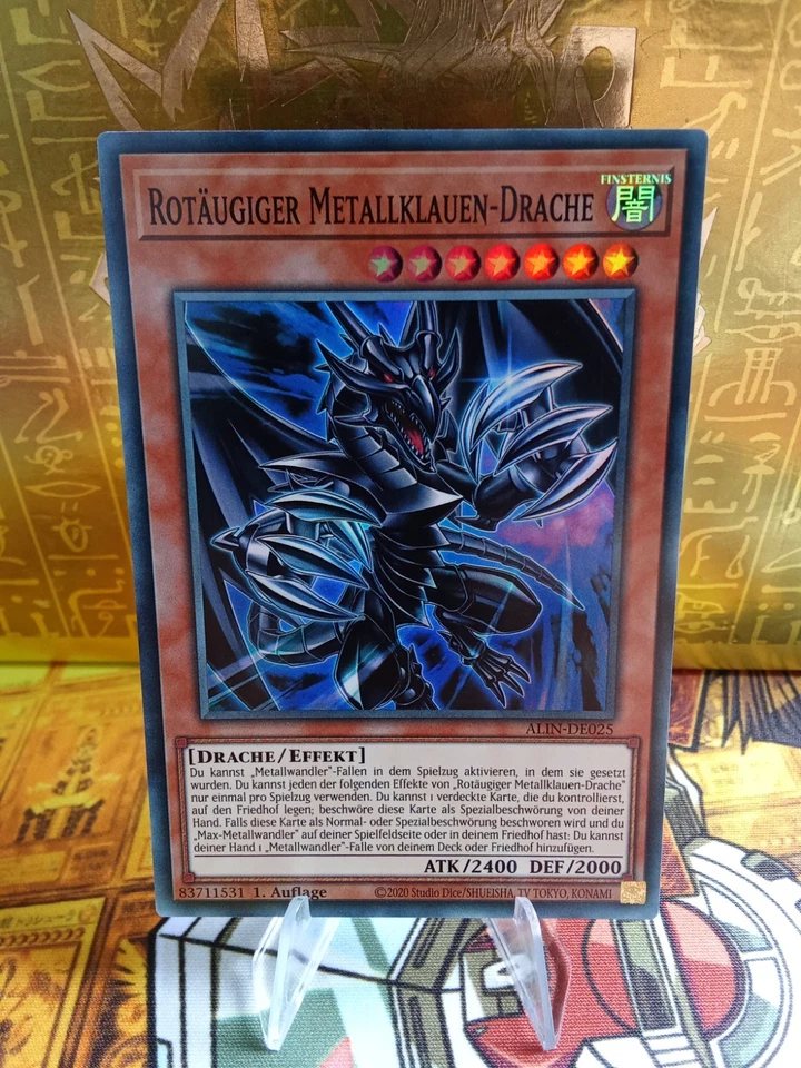 Yu-Gi-Oh! Rotäugiger Metallklauen-Drache ALIN-DE025 - Bild 1 von 1