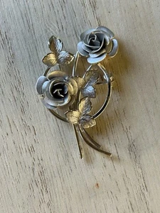 VTG Bond Boyd Sterling Silver Rose Brooch Pre Owned - Picture 1 of 9