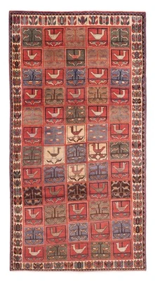 Vintage Geometric Area Rug 4'8" x 9'1" Traditional Hand-Knotted Wool Carpet - Image 1 of 4