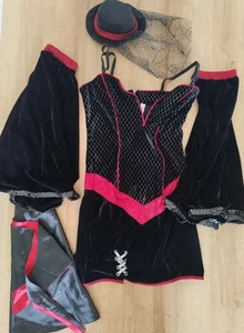 Costume vestito velluto vampiro sexy gotico glam gotico taglia UK 8-10 - Foto 1 di 7