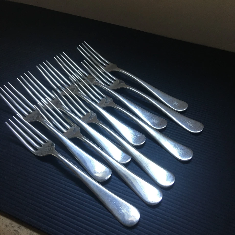 Garfos de prata níquel vintage da década de 1970 premium nacional 10 peças 7 L x 1 W - Imagem 1 de 4