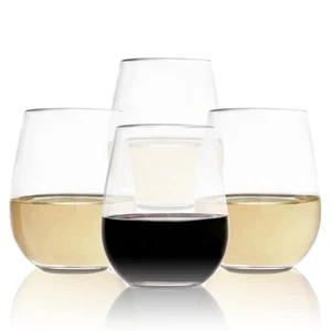 Unbreakable Stemless Plastic Wine Glasses 16 Ounce (Set Of 4) - Extra Durable... - Picture 1 of 8