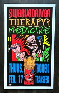 1994 TAZ Concert Poster SWERVEDRIVER Therapy? Medicine TROCADERO San Francisco - Picture 1 of 1
